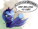  2014 crossover crown dialog english_text equine female feral friendship_is_magic fur hair hattonslayden headgear hooves horn horse humor long_hair mammal meme my_little_pony nude open_mouth pegasus pointing princess princess_luna_(mlp) royalty solo text tongue unicorn winged_unicorn wings zero_wing 