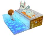  actionbastardvirginblstr animal_crossing bikini blue_eyes breasts canine female fur human male mammal nintendo pool side_boob swimsuit topless video_games villager_(animal_crossing) white_fur whitney_(animal_crossing) wolf 