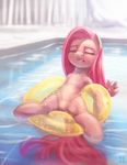  earth_pony equine eyes_closed female feral friendship_is_magic fur hair horse long_hair mammal mrs1989 my_little_pony outside pink_fur pink_hair pinkamena_(mlp) pinkie_pie_(mlp) pony pool solo sweat water 