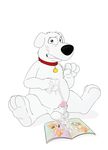  brian_griffin canine caught collar cum dog family_guy male mammal masturbation neenya penis plain_background porn_magazine pornography solo white_background 