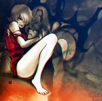  1girl barefoot blonde_hair full_body gloves hellsing pip_bernardotte red_eyes sapon seras_victoria torn_clothes vampire 