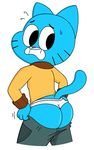  butt cat clothing feline gumball_watterson male mammal solo the_amazing_world_of_gumball underwear whiskers 
