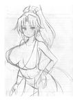  1girl breasts fatal_fury king_of_fighters koutarosu large_breasts open_mouth pixiv_manga_sample ponytail shiranui_mai sketch snk solo 