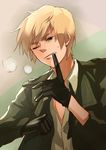  axis_powers_hetalia bad_id bad_pixiv_id blonde_hair eyebrows gloves male_focus military military_uniform oba-min solo uniform united_kingdom_(hetalia) 