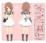  animal_ears bag blush boots braid brown_hair bunny_ears cat_ears child copyright_request doll dress kurot multiple_girls red_eyes ribbon twintails 