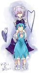  :d amaya_enaka bad_id bad_pixiv_id blue cirno closed_eyes happy heart hug hug_from_behind letty_whiterock multiple_girls open_mouth smile standing touhou 