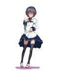  bangs glasses legs maid nagato_yuki pigeon-toed rokuichi short_hair solo suzumiya_haruhi_no_yuuutsu thighhighs zettai_ryouiki 