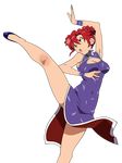  :o absurdres china_dress chinese_clothes dress fighting_stance flexible highres leg_lift pieces_of_sweet_stars solo tengen_toppa_gurren_lagann transparent_background vector_trace wristband yoko_littner 