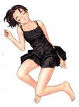  absurdres black_hair duplicate form_code highres lying murata_renji scan short_hair skirt solo 