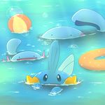  inflatable looking_at_viewer mudkip nintendo pok&#233;mon pok&eacute;mon quagsire smile video_games water wooper 