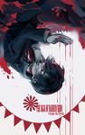  black_hair blood blood_splatter copyright_name darren_shan flower hand_on_own_face male_focus melay_(khrssc) necktie red_eyes red_flower solo the_saga_of_darren_shan upside-down vampire 