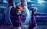  bridge cloud cutie_mark equine eyewear female forest friendship_is_magic goggles group mammal moon mountain my_little_pony outside pegasus purple_eyes rainbow_dash_(mlp) shadowbolts_(mlp) skinsuit stars tower tree tsitra360 wings 