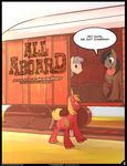  braeburned comic equine friendship_is_magic horse john_bull_(mlp) male mammal my_little_pony promontory_(mlp) train 