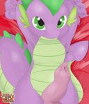  dragon erection friendship_is_magic green_eyes kryptchild male my_little_pony penis solo spike_(mlp) young 