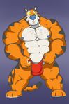  biceps big_muscles blue_nipples blue_nose bulge feline fur gs hyper hyper_muscles male mammal muscles nipples orange_fur pecs solo speedo swimsuit thong tiger tony_the_tiger white_fur yellow_eyes 