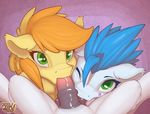  animal_genitalia anthro balls braeburn_(mlp) crombiettw equine erection fellatio feral friendship_is_magic gay horse horsecock male mammal my_little_pony oral oral_sex penis pony sex soarin_(mlp) wonderbolts_(mlp) 