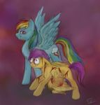  abuse blood creepy equine female feral friendship_is_magic gore horse hybridance mammal my_little_pony pegasus pony rainbow_dash_(mlp) scared scootaloo_(mlp) wings wounded 
