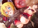  blonde_hair breasts erection glasses large_breasts lilith-soft penis potion01 shinohara_mari taimanin_asagi_battle_arena x-ray 