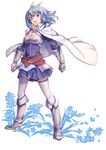  absurdres adapted_costume alternate_costume armor belt blue_eyes blue_hair boots bow breasts cape cleavage cleavage_cutout flower gauntlets hair_bow highres knight mahou_shoujo_madoka_magica medium_breasts miki_sayaka pg_(pgouwoderen) short_hair smile standing thighhighs zettai_ryouiki 