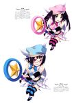  absurdres blue_eyes breasts concept_art embarrassed flat_chest high_school_dxd highres large_breasts long_hair magical_girl miyama-zero official_art purple_eyes scan serafall_leviathan short_hair sona_sitri twintails wand wink 