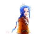  1girl blue_eyes blue_hair braid capelet dress long_hair milard_rune open_mouth tales_of_(series) tales_of_phantasia 