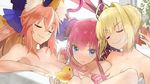  :d ^_^ ahoge animal_ears asymmetrical_horns bathing bathtub blonde_hair blue_eyes braid breasts cleavage closed_eyes elizabeth_bathory_(fate) elizabeth_bathory_(fate)_(all) fate/extra fate/extra_ccc fate_(series) fox_ears french_braid hair_intakes horns medium_breasts multiple_girls nero_claudius_(fate) nero_claudius_(fate)_(all) nude open_mouth pink_hair rubber_duck shared_bathing short_hair smile smug tamamo_(fate)_(all) tamamo_no_mae_(fate) wada_aruko wet 