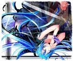  bad_id bad_pixiv_id blue_hair closed_eyes dress hands_clasped hatsune_miku highres long_hair own_hands_together shinkai_shoujo_(vocaloid) solo umi_no_suzuka upside-down very_long_hair vocaloid 