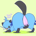  ass_up dewott dildo female green_background looking_back mammal mustelid nintendo one_eye_closed otter pcred566 plain_background pok&#233;mon pok&eacute;mon pussy sex_toy solo video_games 
