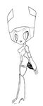  breasts english_text female looking_at_viewer machine monochrome my_life_as_a_teenage_robot nickelodeon not_furry robot solo text vega_(my_life_as_a_teenage_robot) velenor 