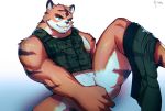  2018 anthro biceps dkqksms1004 feline fur hi_res male mammal muscular pantherine solo tiger 