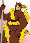  bear biceps chubby duo feline gay grizzly_bear juuichi_mikazuki male mammal morenatsu muscles nude pecs pole standing stripper_pole tiger torahiko_ooshima unknown_artist 