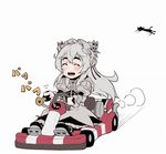  bike_horn butterfly_hair_ornament chaika_trabant chibi driving go_kart hair_ornament hairband hitsugi_no_chaika honk_honk ina_(gokihoihoi) lolita_hairband long_hair silver_hair solo 