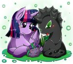  changeling equine eyes_closed female feral friendship_is_magic fur green_eyes group hair horn mammal my_little_pony purple_eyes purple_fur purple_hair smile twilight_sparkle_(mlp) vavacung winged_unicorn wings 