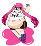  female hair inkling obese overweight pink_hair pinkforsythia solo splatoon tentacles 