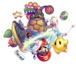  1girl absurdres bare_shoulders blonde_hair blue_eyes chiko_(mario) crown dress earrings facial_hair gloves hair_over_one_eye hat highres house jewelry looking_at_viewer mario mario_(series) mustache ouse_(otussger) petey_piranha rosetta_(mario) star super_mario_bros. super_mario_galaxy tree wand 