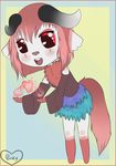  clothed clothing demon female fur gniewomira hair horn magic open_mouth pinkythejackalope red_eyes smile teeth 