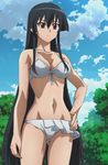  absurdres akame akame_ga_kill! bikini breasts hand_on_hip highres long_hair non-web_source red_eyes screencap solo swimsuit very_long_hair 