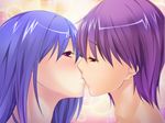  1girl ayase_hazuki blue_hair censored game_cg kiss ore_ga_de_kanojo_ga__ni!_kiyowa_bishounen_to_kanpeki_bishoujo_ga_change! purple_eyes pussy 