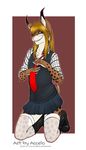  2014 accelo blonde_hair boots clothing crossdressing ear_tuft eyewear feline fur girly glasses hair kneeling legwear looking_at_viewer lynx male mammal necktie red_eyes short_tail smile socks solo stockings tuft vest 