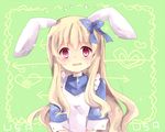  animal_ears bad_id bad_pixiv_id blush bunny_ears flying_sweatdrops kagerou_project kemonomimi_mode kozakura_marry light_brown_hair long_hair looking_at_viewer open_mouth purple_eyes solo sweat uguisu_mochi_(ykss35) 