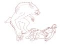  armor bonyfox canine claws clothing dead female fur game hair human lying male mammal nude on_back open_mouth plain_background sketch standing teeth the_elder_scrolls_v:_skyrim video_games weapon were werewolf white_background 