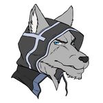  anthro blue_eyes bust canine clothing colored female fur grey_fur lone_grey(character) lone_grey_(character) looking_at_viewer male mammal plain_background scar solo straight wolf 