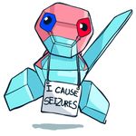  ambituous_gender animated epilepsy_warning nintendo plain_background pok&#233;mon pok&#233;shaming pok&eacute;mon porygon seisure seizure slugbox solo video_games white_background 