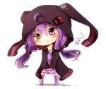  ahoge chibi highres hood hooded_jacket hoodie jacket long_hair purple_eyes purple_hair solo tosura-ayato twintails vocaloid voiceroid yuzuki_yukari 