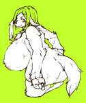  big_breasts body_hair breasts canine chest_hair chest_tuft chubby dog fluffy fur green_hair hair huge_breasts mammal thong tuft 