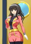  abs ahim_de_famille blue_eyes breasts jigoku_potion kaizoku_sentai_gokaiger legs pose posing smile super_sentai 