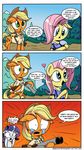  &lt;3 applejack_(mlp) blonde_hair blue_eyes clothing comic cutie_mark danielsplatter dialog double_barrel_shotgun earth_pony english_text equine female fence fluttershy_(mlp) freckles friendship_is_magic green_eyes gun hair horn horse mammal my_little_pony pegasus pink_hair pony purple_hair ranged_weapon rarity_(mlp) shirt shotgun tears text tree unicorn weapon wings 