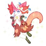  anthro blue_eyes delphox eeveelution fak&eacute;mon female fusion hybrid nintendo pok&eacute;mon pok&eacute;mon_(species) shiroganeryo_(artist) sparkles sylveon video_games 