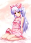  angel_beats! bare_legs bare_shoulders barefoot blue_hair bow dress dress_lift hair_bow long_hair looking_at_viewer one_side_up shiny shiny_skin sitting solo tenshi_(angel_beats!) wariza yellow_eyes zen 