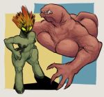 alien ben_10 big_breasts big_butt breast_squish breasts butt cartoon_network chest_tuft claws duo elemental_creature elemental_humanoid eyeless female flora_fauna fur green_body green_skin huge_breasts huge_butt humanoid md34 methanosian muscular muscular_female orange_body orange_fur perspective plant plant_humanoid sharp_claws sharp_teeth short_stack small_breasts squish tail teeth tuft vulpimancer wide_hips